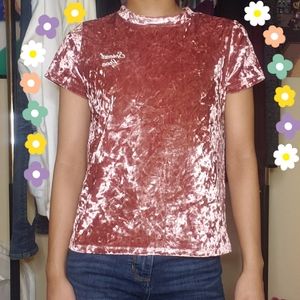 Pink velvet top